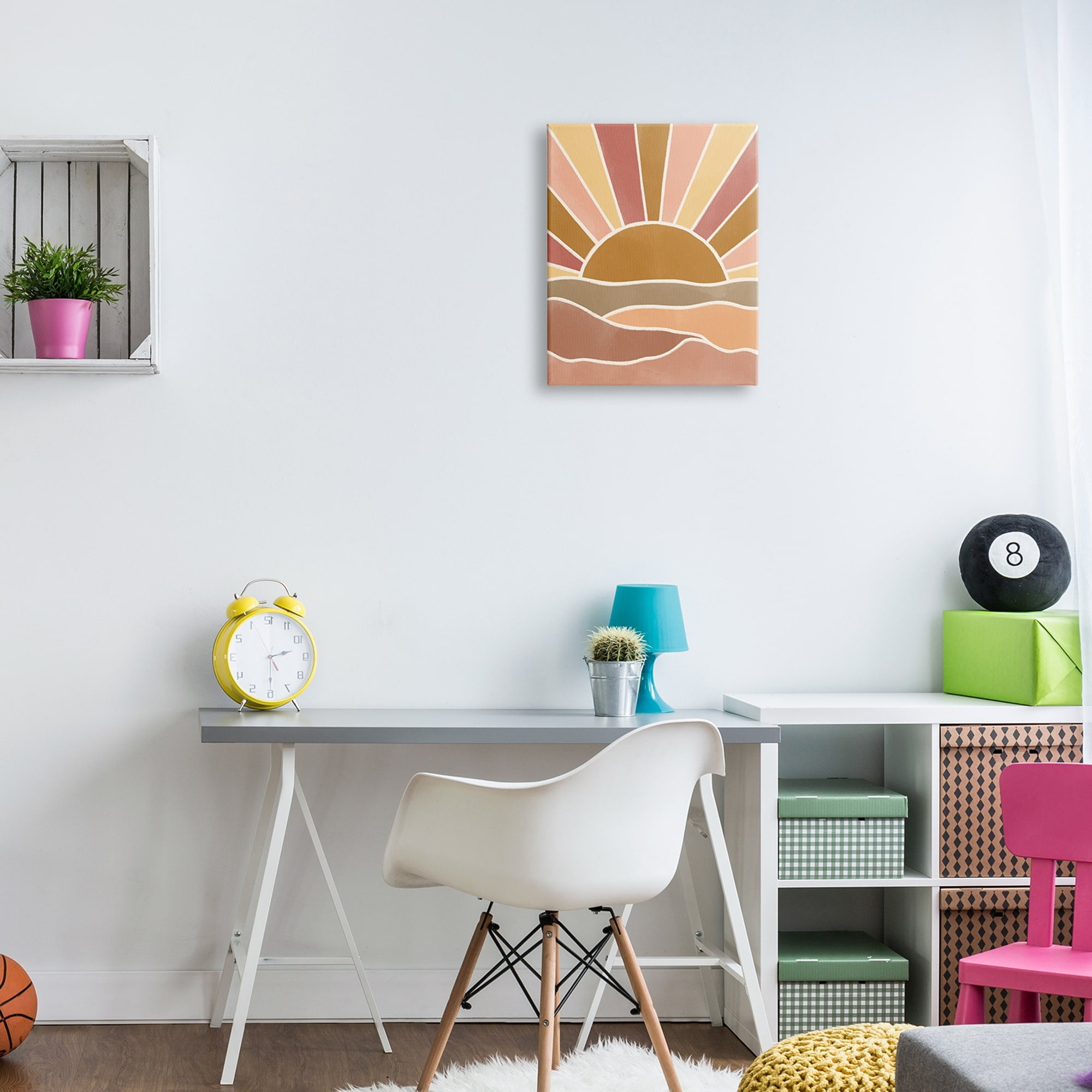 Stupell Industries Hilly Sunrise Beams Boho Landscape Geometric Pattern,24 x 30, Design by Taylor Shannon Designs