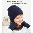 thumbnail image 2 of Sinhoon by Sinhoon Kids Winter Touchscreen Beanie Hat Scarf Gloves Set, Fleece Lined, Blue, 2 of 6