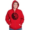 thumbnail image 3 of Floral Yin Yang Symbolic Spiritual Womens Plus Size Graphic Zipper Hoodie Brisco Brands 3X, 3 of 5