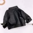 thumbnail image 6 of Piuwrlz Girls Biker Jacket for Kids Zipper Leather Jackets Casual Outerwear Black Size 5-6 Years, 6 of 7