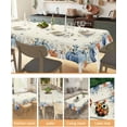 thumbnail image 4 of Blue Orange White Pumpkin Tablecloth Waterproof for Round/Rectangle/Oval/Square Tablecloth 60x84 in Table Cloth Cover Decor for Fall Baby Shower Christmas Wedding Party, Thanksgiving Fall Eucalyptus, 4 of 6