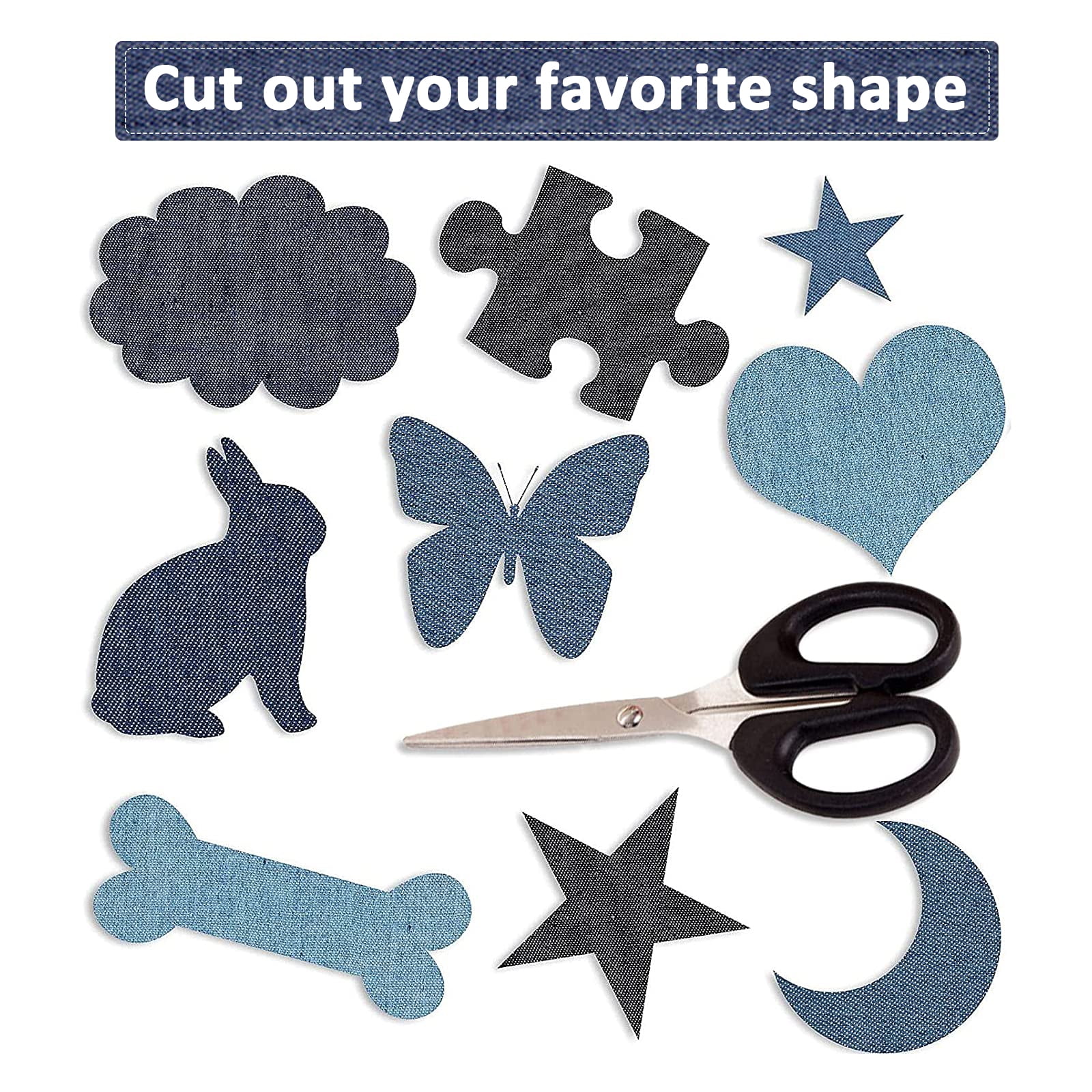 GIRACOA 26 Pcs Iron on Patches Set, 25 Pcs Denim Iron-on Repair Patch with A Scission for Clothing Repair and Decoration(4.9*3.7inch, 5 Colors )
