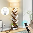thumbnail image 6 of OUTONLIFE Floor Lamp with Shelf,Tree Bookcasewith Light, 7-Tier Floor Standing Bookcase for Living Room Bedroom, Office, Brown, 6 of 10