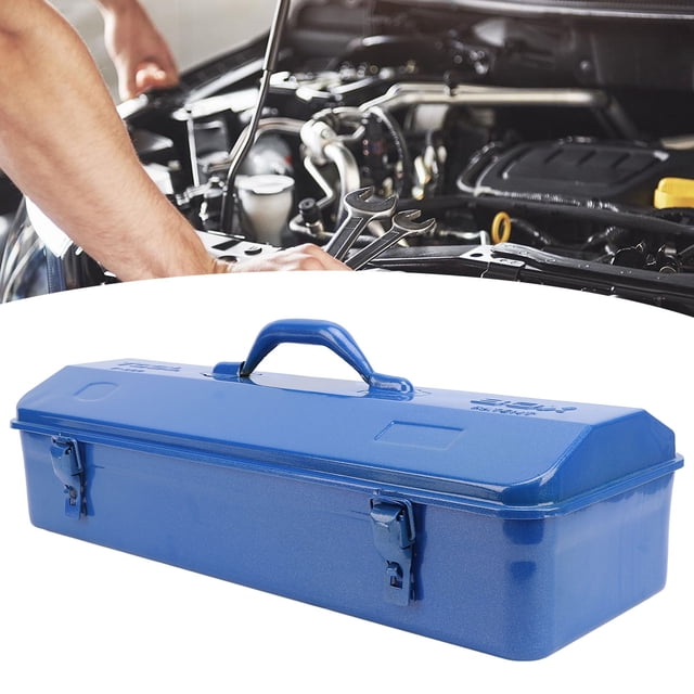 Caja De Herramientas Azul Con Estructura Metálica, Organizador Portátil De Almacenamiento De Herramientas Para Taller, Garaje, Automóvil O Lugar De Trabajo, Con