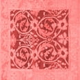 thumbnail image 1 of Ahgly Company Machine Washable Indoor Square Abstract Red Modern Area Rugs, 5' Square, 1 of 4