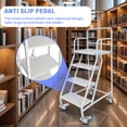 thumbnail image 3 of 880LBs Load Capacity 4 Steps Rolling Ladder, Rolling Warehouse Step Ladder, Steel Industrial Platform Ladders with Handrails for Industrial Site, 3 of 9