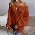 thumbnail image 5 of Women's Sweaters Off The Shoulder Long Sleeve Pullover Knit Pullover Sweater Fall Winter Outfits, 5 of 5
