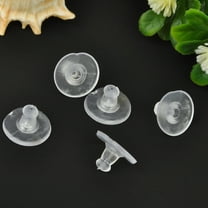 Soimiss 100Pcs White Silicone Earring Backs Stretchy Tear Resistant Earring Stoppers
