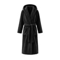 thumbnail image 4 of Zormilly Robes for Women Plush Fleece Long Hooded Nightgowns with Pockets Warm Fashion Casual Fluffy Soft Bathrobes,S-2XL, 4 of 7