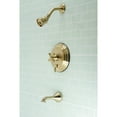 thumbnail image 2 of Kingston Brass KB36370AX Restoration Tub and Shower Faucet, Brushed Brass, 2 of 3