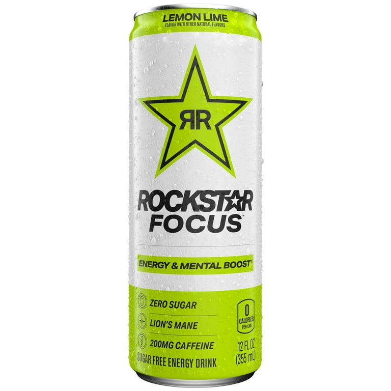 Rockstar Focus Sugar Free Lemon Lime Energy Drink with Energy