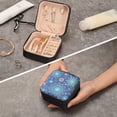 thumbnail image 7 of GZHJMY Beautiful Christmas Snowflakes Travel Jewelry Case, Portable Small Jewelry Box, Travel Jewelry PU Leather Box, Christmas Gift for Women Girl for Necklace Bracelet Earrings Rings, 7 of 7