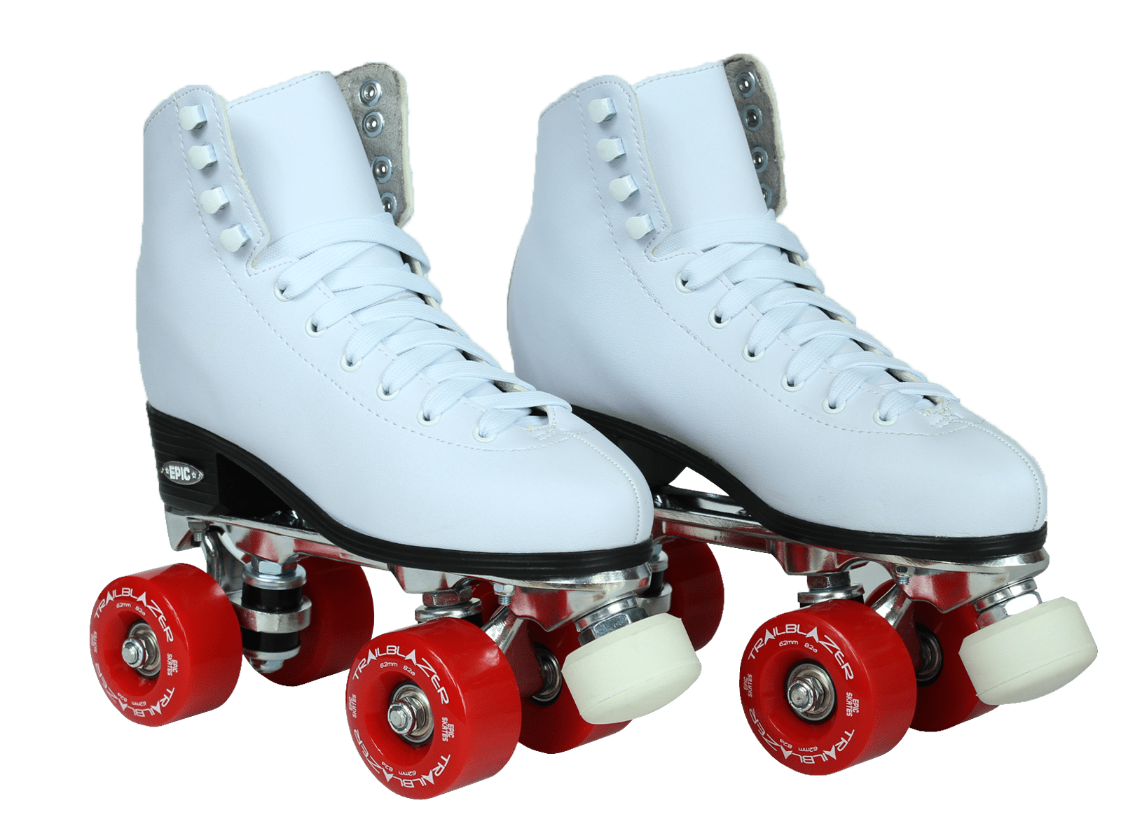 Epic Classic White/Red Quad Roller Skates Package