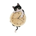 thumbnail image 4 of CarpNettore Cat Shaped Hanging Wall Clock with Swinging Tail Cute Stylish Modern Non Ticking Style B, 4 of 9