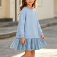 thumbnail image 4 of Mitankcoo Girls Sweatshirt Dress Long Sleeve Crew Neck Tunic Dresses with Pleated Skirt Hem for Fall Casual Daily 1-10Y, 4 of 7