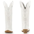 thumbnail image 2 of SMILIN Women's Western Cowgirl Boots, Embroidered Pointed Toe Mid-Calf Country Boots, White, Size 11, 2 of 9