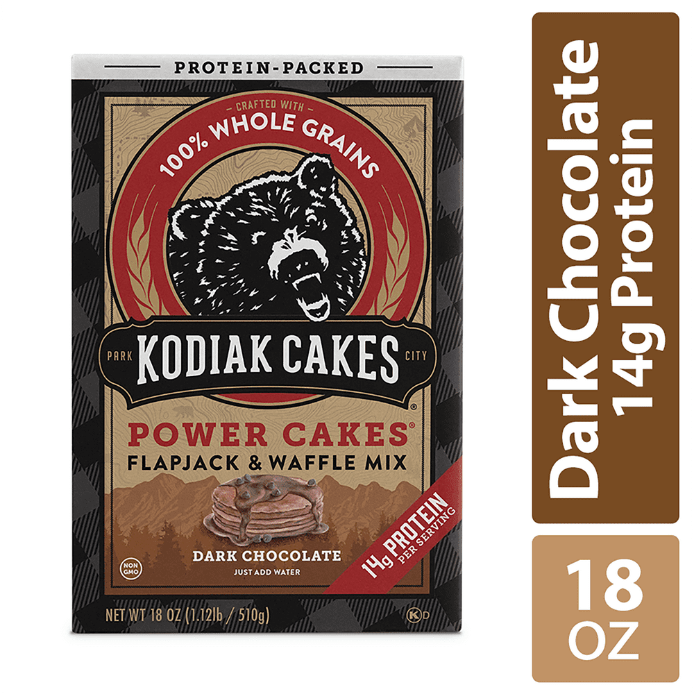 Kodiak Cakes Power Cakes Dark Chocolate Flapjack and Waffle Mix, 18 Oz