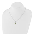 thumbnail image 3 of Auriga Fine Jewelry 925 Sterling Silver Rhodium-Plated Diamond and Peridot Necklace for Women 18", 3 of 6