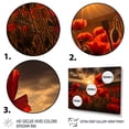 thumbnail image 3 of Designart "Red Poppies landscape With Sunset III" Floral Floater Framed Canvas Art Print, 3 of 7