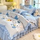 thumbnail image 2 of Ropa de cama de dibujos animados Kuromi Cinnamoroll, 4 Uds., estilo princesa Sanrio, sábanas, funda de edredón, funda de almohada, juego de tres piezas para dormitorio, 2 of 5
