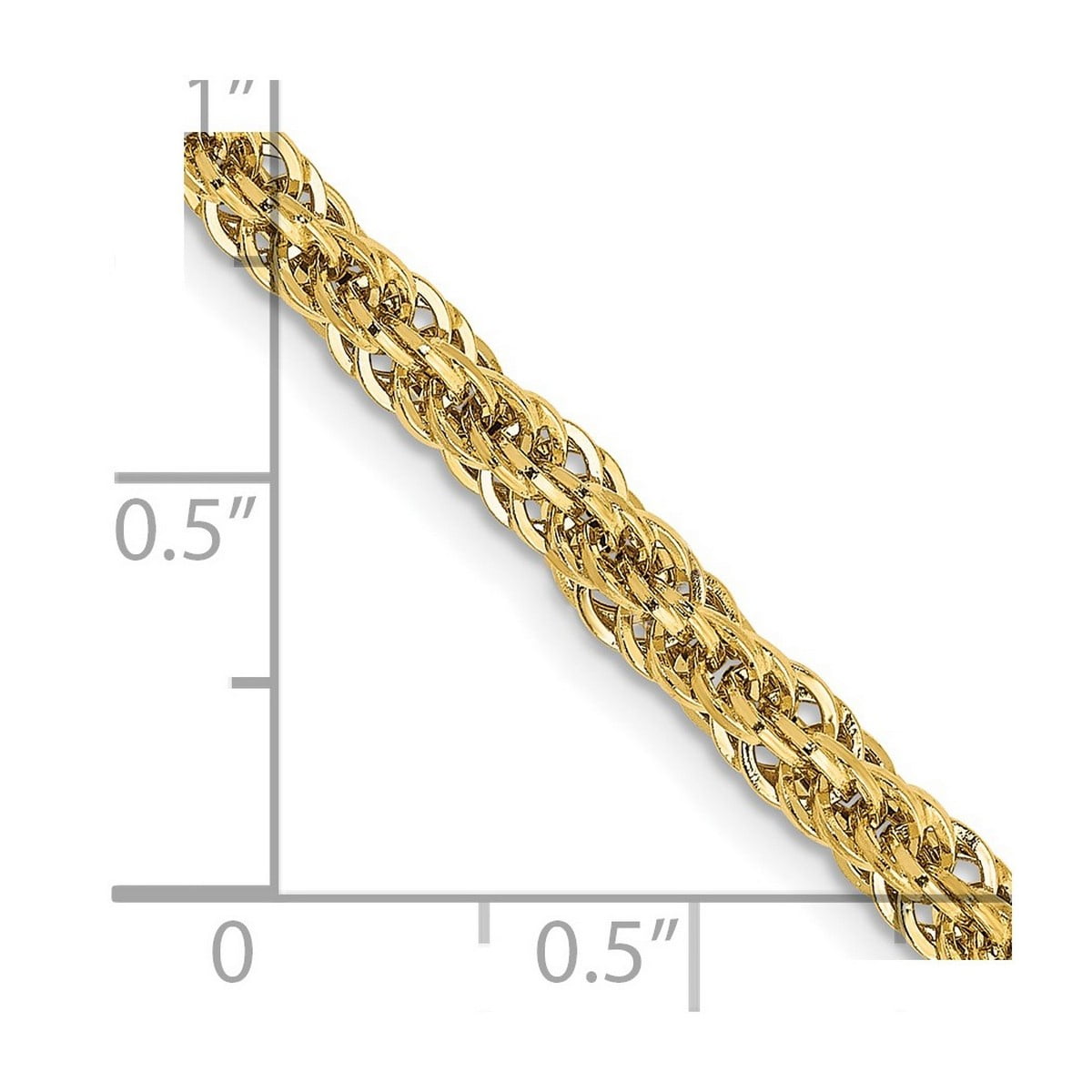14k Yellow Gold Lobster Claw Closure Sparkle Cut Hollow Chain Necklace 18 Inch Measures 3.3mm Wide - Chain Necklace for