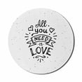 thumbnail image 1 of Love Mouse Pad for Computers, Vintage Style All You Need is Love Inscription Retro Hippie Phrase with Grunge Look, Round Non-Slip Thick Rubber Modern Mousepad, 8" Round, Black White, by Ambesonne, 1 of 2