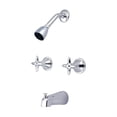 thumbnail image 2 of Central Brass 80897-C3 Two Cross Handle Tub & Shower Set - Polished Chrome, 2 of 2