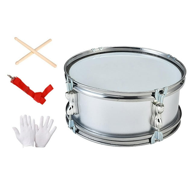 11 Pouces Tambour à Piège Léger Instruments de Musique pour Filles Garçons Cadeaux d'Anniversaire Argent