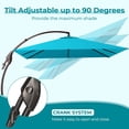thumbnail image 5 of 10x10 FT Patio Cantilever Umbrella with Base Outdoor Large Square Tilting Offset Umbrellas for Poolside Deck (Turquoise Blue, 10x10 FT), 5 of 7
