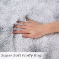 thumbnail image 4 of Garvee 2' x 8' Shag Fluffy Runner Rug Soft Plush Area Rug Carpet Non-Slip Fuzzy Bedside Rug Hallway Laundry, Light Gray, 4 of 4