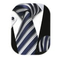 thumbnail image 4 of HISDERN Stripe Ties for Men with Pocket Square Set Classic Silk Formal Necktie Business Wedding, 4 of 8