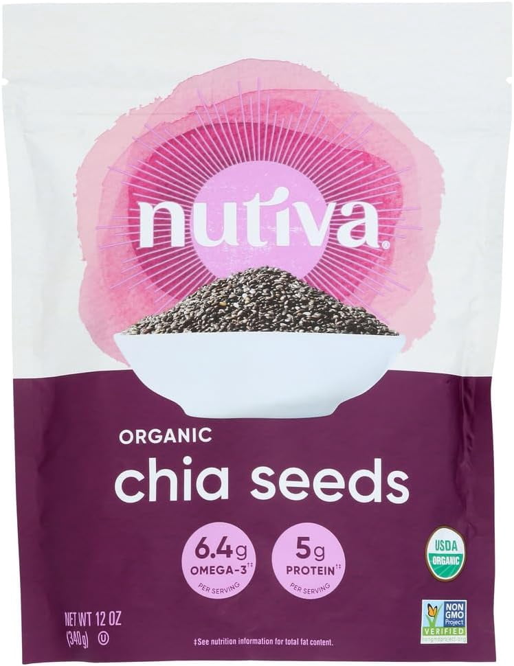 Nutiva Organic Chia Seed Black 12 oz Pack of 3
