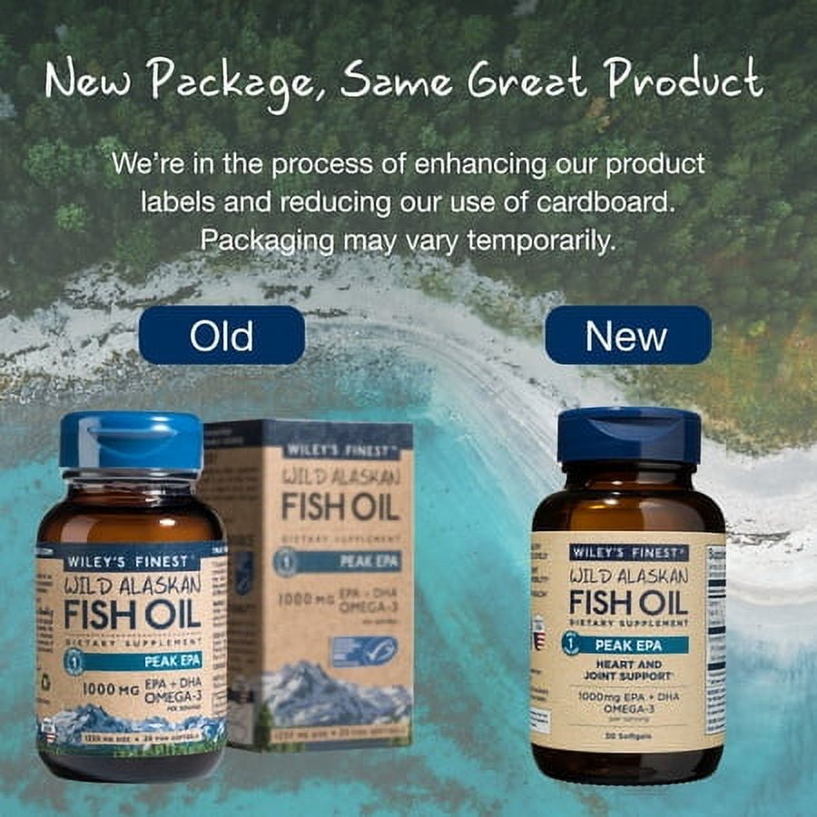Wiley's Finest Wild Alaskan Fish Oil, Peak EPA, 30 Softgels