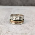 thumbnail image 3 of NEW Spinner Band, Filigree Ring, 925 Sterling Silver Ring, Spinning Thumb Ring, Three Tone Ring, Fidget Ring, Handmade Jewelry, Christmas Oxidized, Brass Copper Band, Anxiety Ring, Mans Band Gifts, 3 of 6
