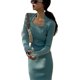thumbnail image 1 of Vestido ajustado Vintage para mujer, vestido ajustado de manga larga, cómodo, transpirable, con cuello cuadrado, 1 of 8