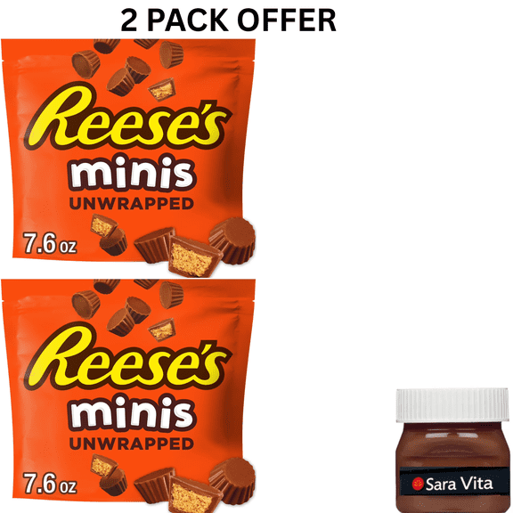 Reese's Minis Milk Chocolate Unwrapped Peanut Butter Cups Candy, Bag 7.6 oz