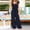 Navy, variant on Jumpsuit Women Summer V Neck Lace Up Short Sleeve Rompers Jumpsuit Playsuit,Blue Women'S Polyester Jumpsuit M