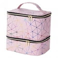 thumbnail image 3 of Estuche de transporte de doble capa, estuche organizador de esmaltes de uñas con asa, estuche de viaje Rosa, 3 of 8