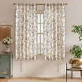 thumbnail image 2 of Linen Farmhouse Curtains Blue Floral Curtains 63 Inch Length Back Tab Drapes for Living Room Bedroom Light Filtering Country Vintage Rod Pocket Curtain, 2 Panels, Blue on Beige, 2 of 16