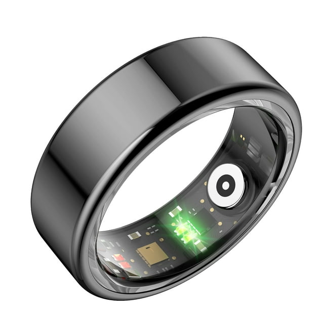 Fitness Smart Ring, 5.1 Body Temperature Sensitive Music Control Wearable Smart Ring Pedometer for Men Tarnish,Rose Gold