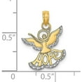 thumbnail image 4 of 14K Yellow Gold w/Rhodium Polished/Textured Cut-Out HOPE Angel Charm - 21mm, 4 of 6
