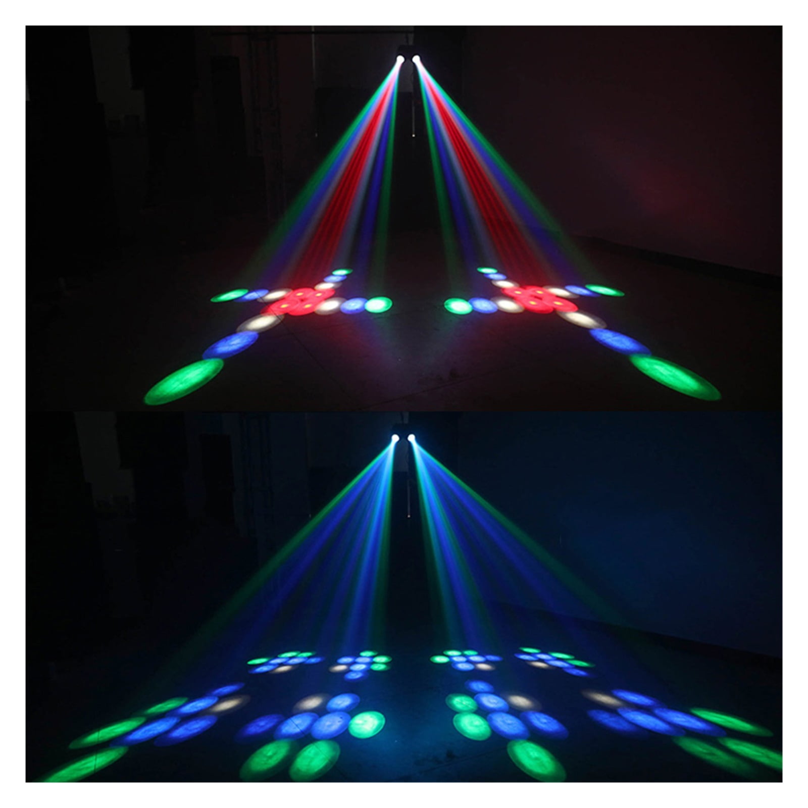 Auto/Sound Actived 128 Pattern LED Light Double Head Airship Flash Stage Effect Lighting DJ Disco Home Party Lights