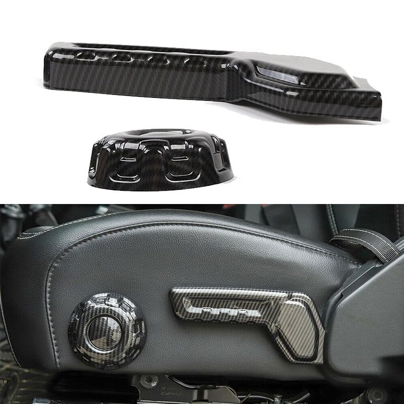 Carbon Fiber Car Seat Adjust Decoration Cover Trim For Jeep Wrangler JL 2018 ABS Carbon Fiber Car Seat Adjust Decoration Cover Trim For Jeep Wrangler JL 2018 ABS