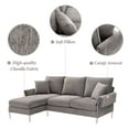 thumbnail image 2 of 84" Convertible Sectional Sofa, Modern Chenille Upholstered L-Shaped Sofa Couch with Reversible Chaise Lounge and 2 Pillows, Accent Sofa for Living Room, Apartment, Gray, 2 of 7