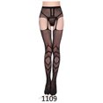 thumbnail image 1 of ITFABS Bas Transparents pour Femmes, Motifs à la Mode, Entrejambe Ajouré, Bas Taille Haute, 1 of 1