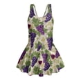thumbnail image 4 of Tutolipy Grape Pattern Design Sleeveless Tank Swimsuit, Swim Dress Girls One Piece Swimsuit with Skirt for Beach Summer Beach Size 8-9 Years, 4 of 8