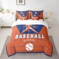 thumbnail image 2 of Homewish Gamer Gaming 7 Pieces Bedding Comforter Set,Baseball Sport Full Bedding Set,Orange Blue Fitted Sheet Flat Sheet For Boys,Ultra Soft Home Decor Reversible, 2 of 8