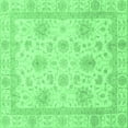 thumbnail image 1 of Ahgly Company Indoor Square Oriental Emerald Green Modern Area Rugs, 3' Square, 1 of 4