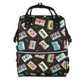 thumbnail image 1 of Disketp Colorful Retro Tape Mochila de Pañales de Gran Capacidad con Múltiples Bolsillos, Mochila de Viaje Multifuncional para Bebé, Unisex, Moderna y Resistente, 1 of 6