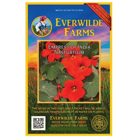 Everwilde Farms - 25 Empress of India Nasturtium Garden Flower Seeds - Gold Vault Jumbo Bulk Seed (Best Seeds In India)